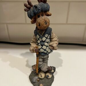 Boyds Bears Charming Moose Golfer Figurine